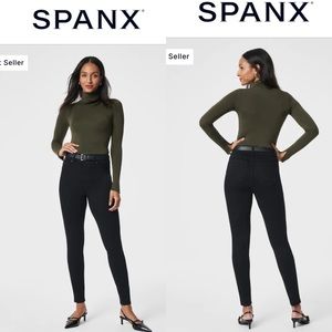 SPANX pull on style ankle skinny jeans black size m